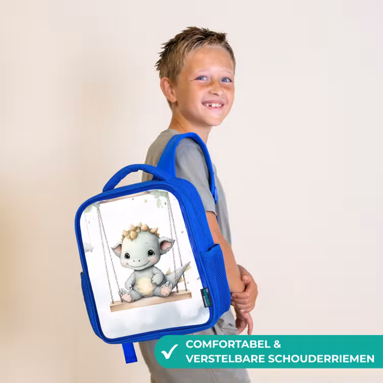 Kinderrugzak - Blauw - Draak - Baby dier - Kinderen — 4