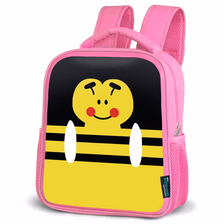 Kinderrugzak - Roze - Dierenportret - bij - geel — 6
