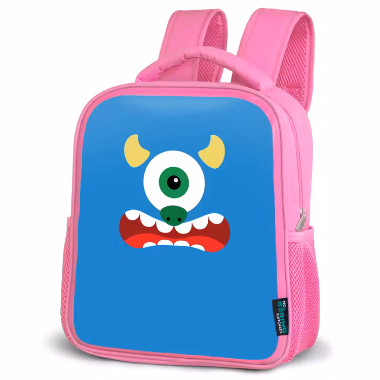 Kinderrugzak - Roze - Dierenportret - Monster - blauw — 6
