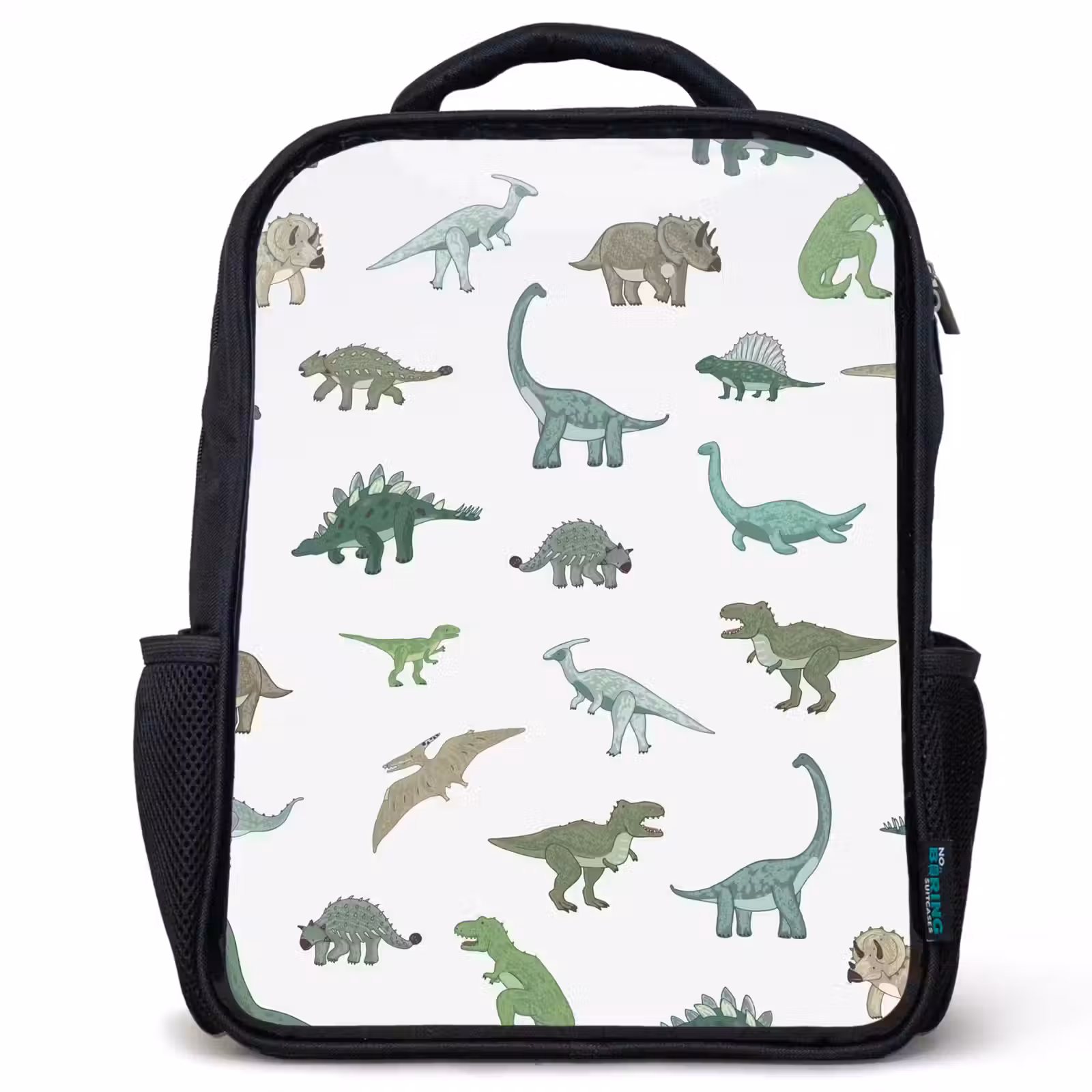 Kinderrugzak - Zwart - Dino - Patroon - Groen — 1