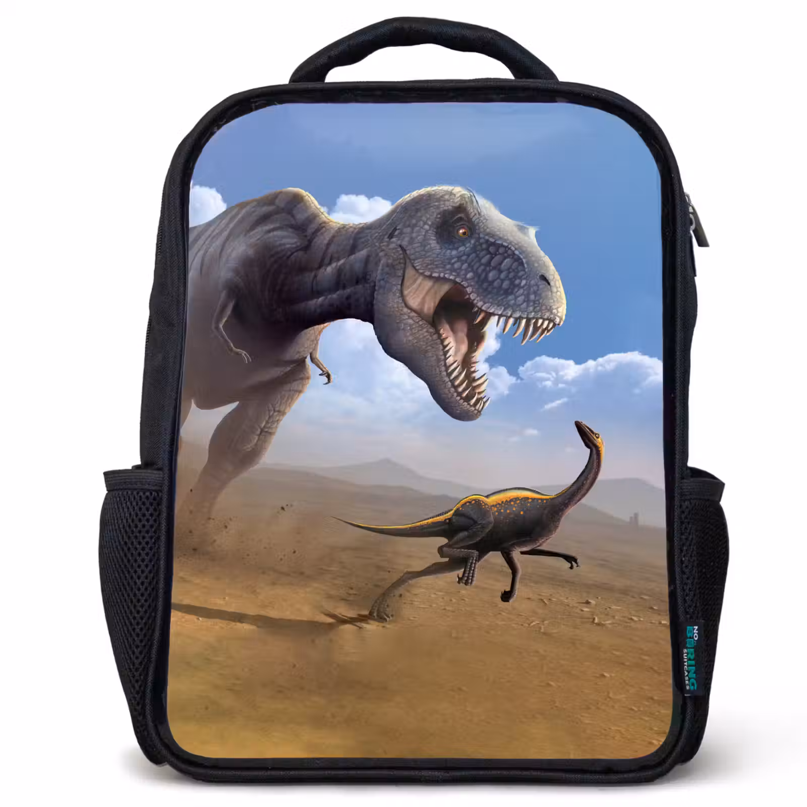 Kinderrugzak - Zwart - Dino - Wilde dieren - Tekening - Kinderen - Jongens — 1