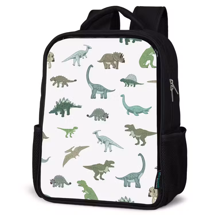 Kinderrugzak - Zwart - Dino - Patroon - Groen — 7
