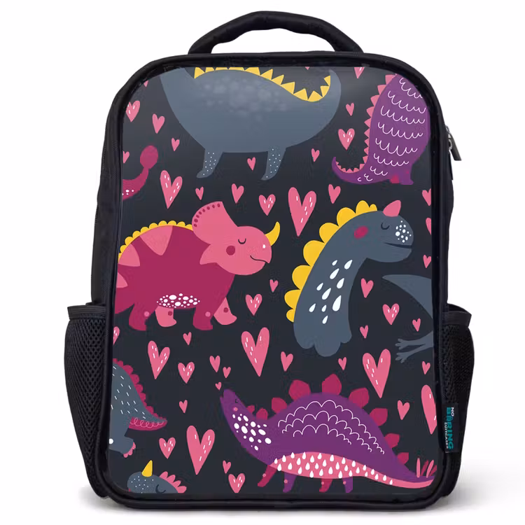 Kinderrugzak - Zwart - Dinosaurus - Kind - Patronen - Roze - Meisjes — 1