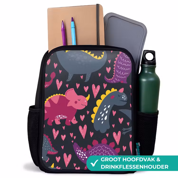 Kinderrugzak - Zwart - Dinosaurus - Kind - Patronen - Roze - Meisjes — 4