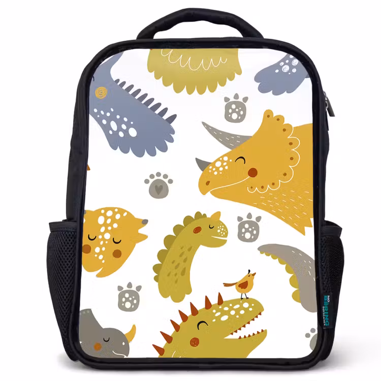 Kinderrugzak - Zwart - Dinosaurus - Patronen - Jongens - Dino - Kinderen — 1