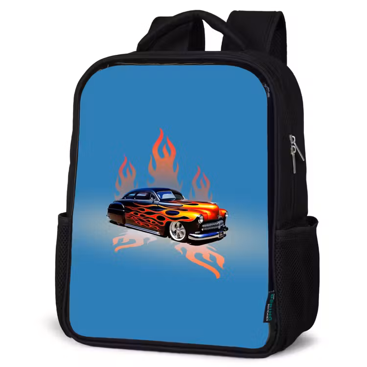 Kinderrugzak - Zwart - Hotrod flames — 7