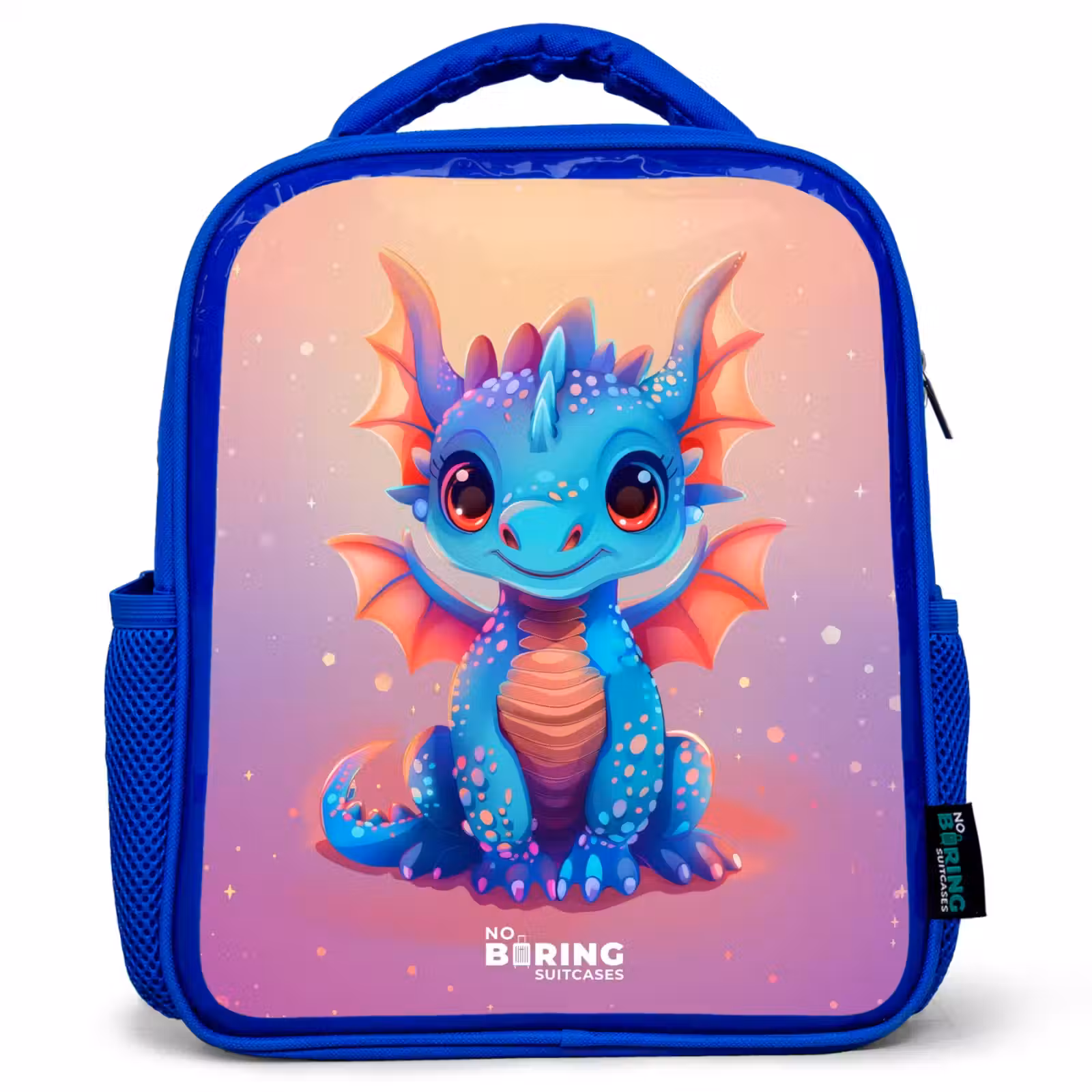 Kinderrugzak met naam - Blauw - Schattige baby draak — 1