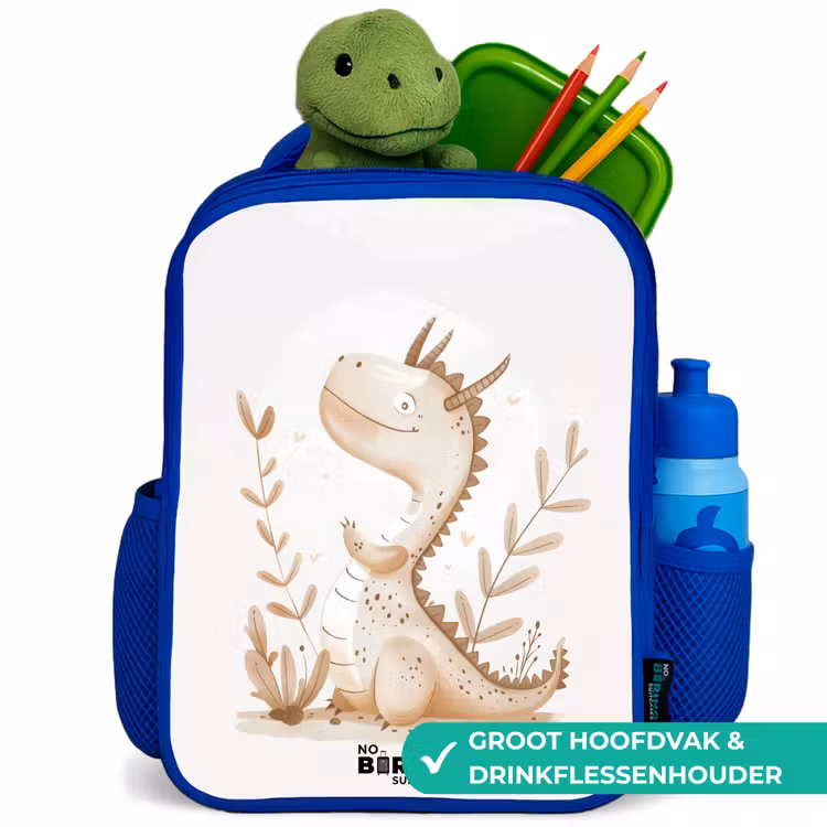 Kinderrugzak met naam - Blauw - Dobby draakje — 5
