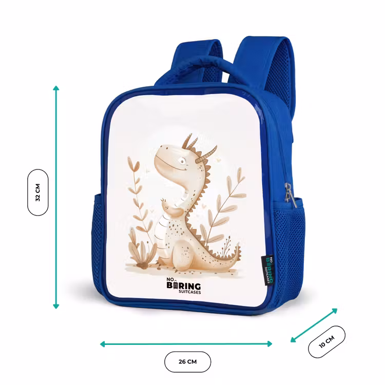 Kinderrugzak met naam - Blauw - Dobby draakje — 6