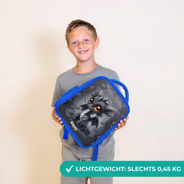 Kinderrugzak met naam - Blauw - Gino grijsstaart — 2