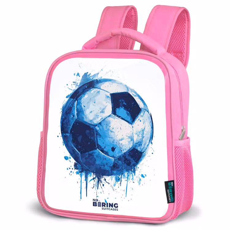 Kinderrugzak - Roze - Voetbal - Inktspatten - Blauw - Bal — 6