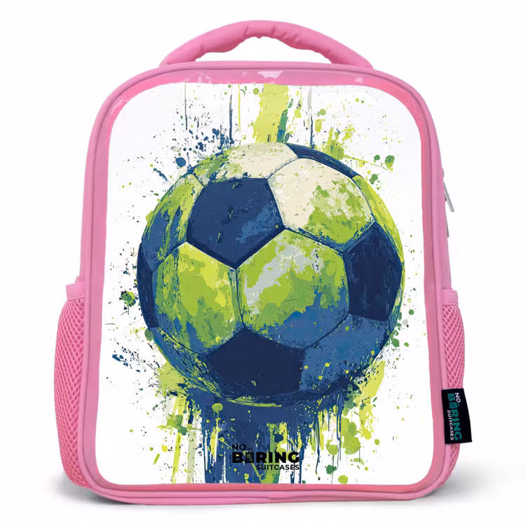 Kinderrugzak - Roze - Voetbal - Verf - Groen - Blauw — 1