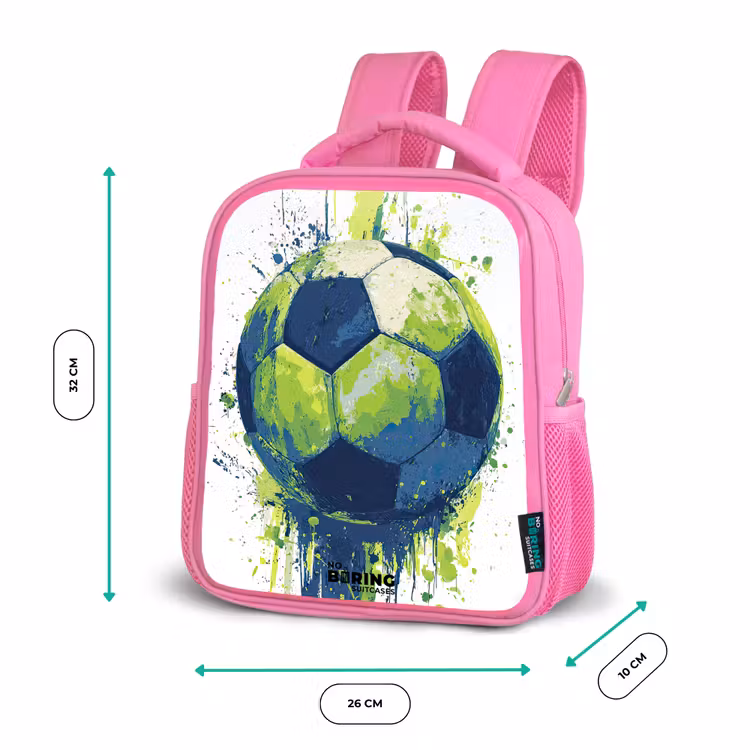 Kinderrugzak - Roze - Voetbal - Verf - Groen - Blauw — 3
