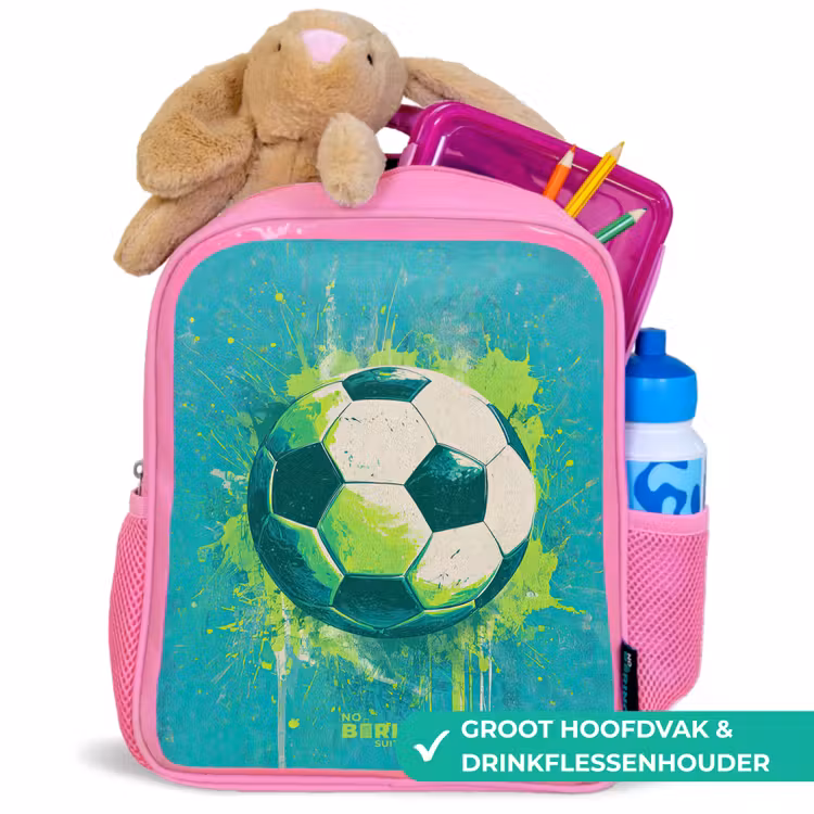 Kinderrugzak - Roze - Voetbal - Verfspatten - Groen - Blauw — 2