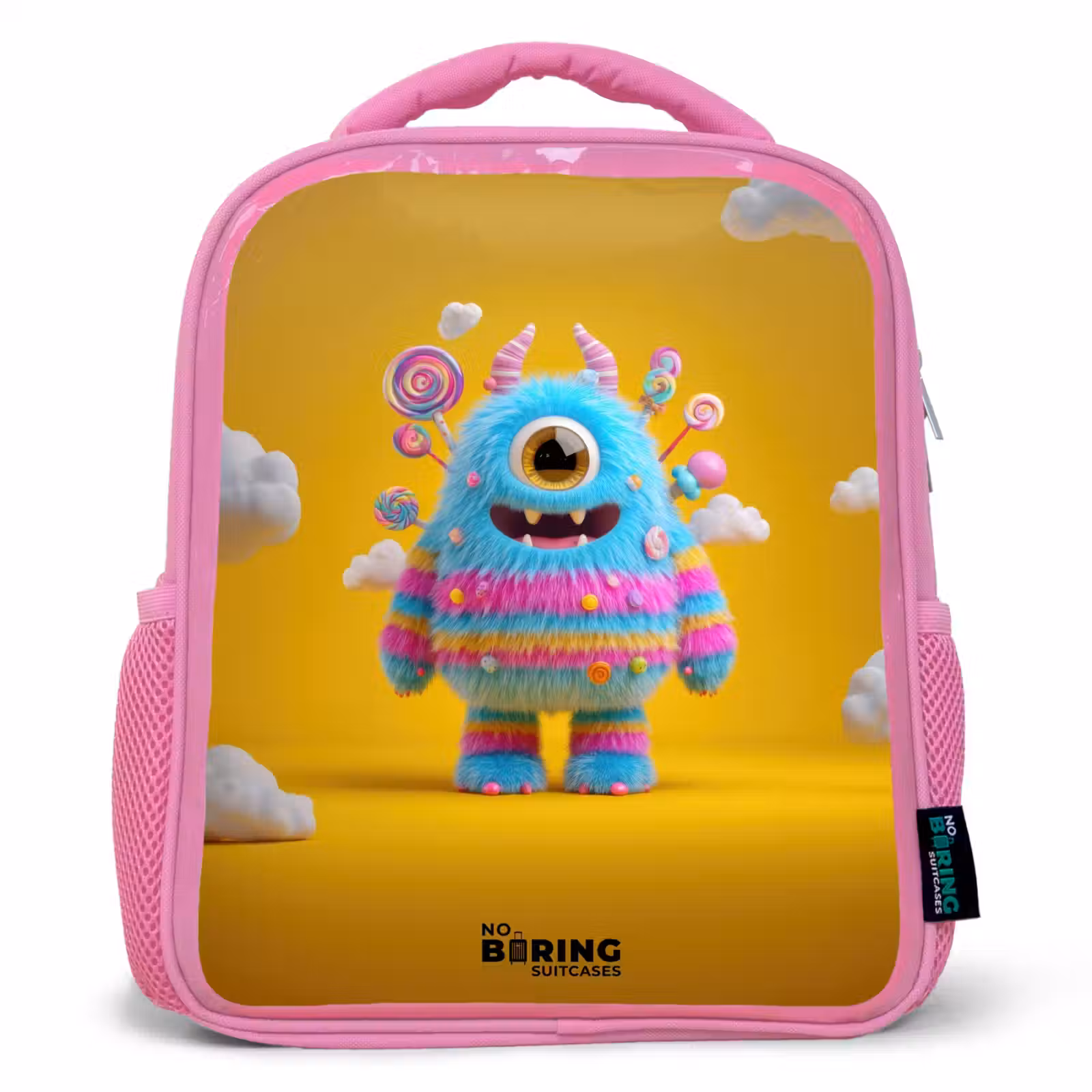 Kinderrugzak - Roze - Snoep - Monster - Regenboog — 1
