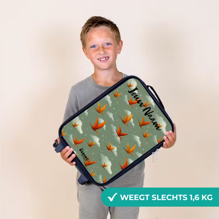Kinderkoffer met naam - Zwart - Patroon - Dino - Pterosaurussen — 2