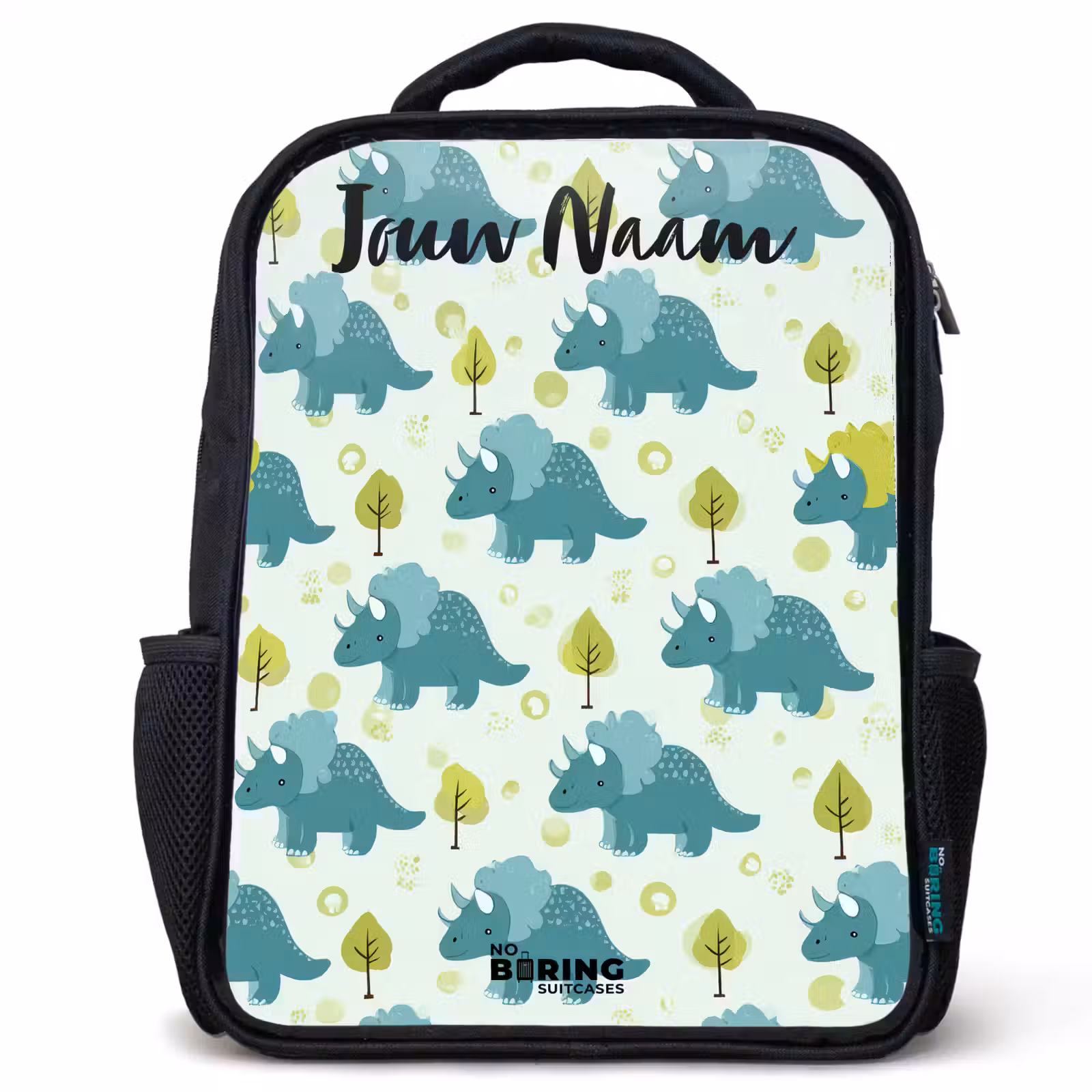 Kinderrugzak met naam - Zwart - Dinos - Patroon - Natuur — 1