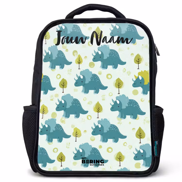 Kinderrugzak met naam - Zwart - Dinos - Patroon - Natuur — 1