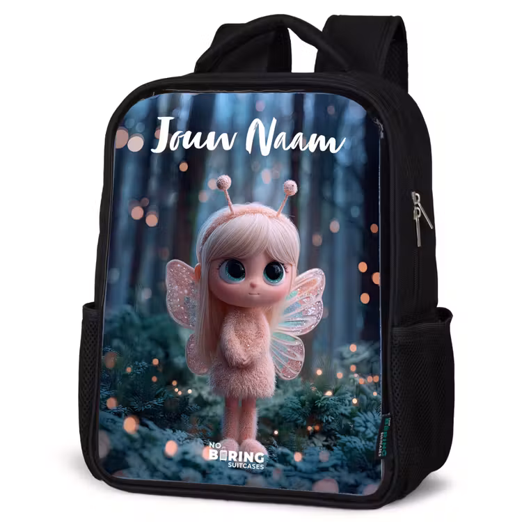 Kinderrugzak met naam - Zwart - Fairy - Bos - Glitters — 7