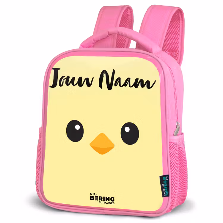 Kinderrugzak met naam - Roze - Kawai - Kuiken - Geel — 6