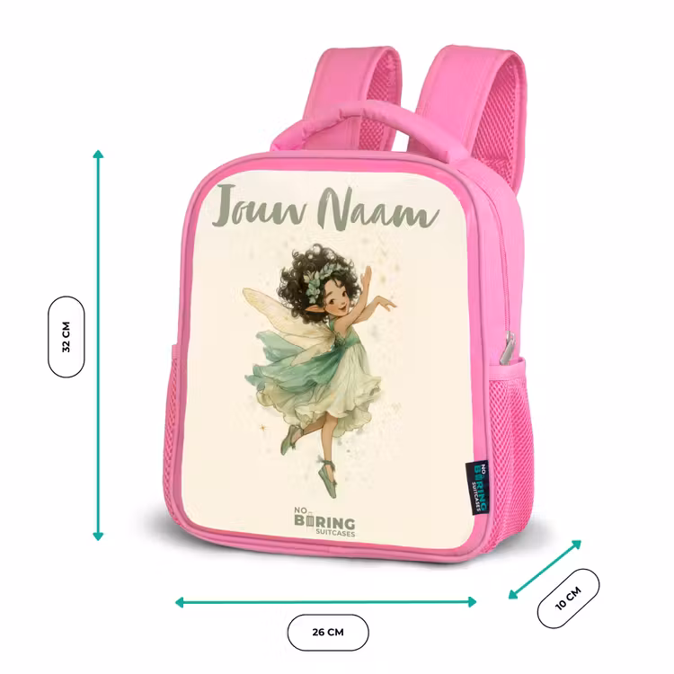 Kinderrugzak met naam - Roze - Dansende bosfee — 3