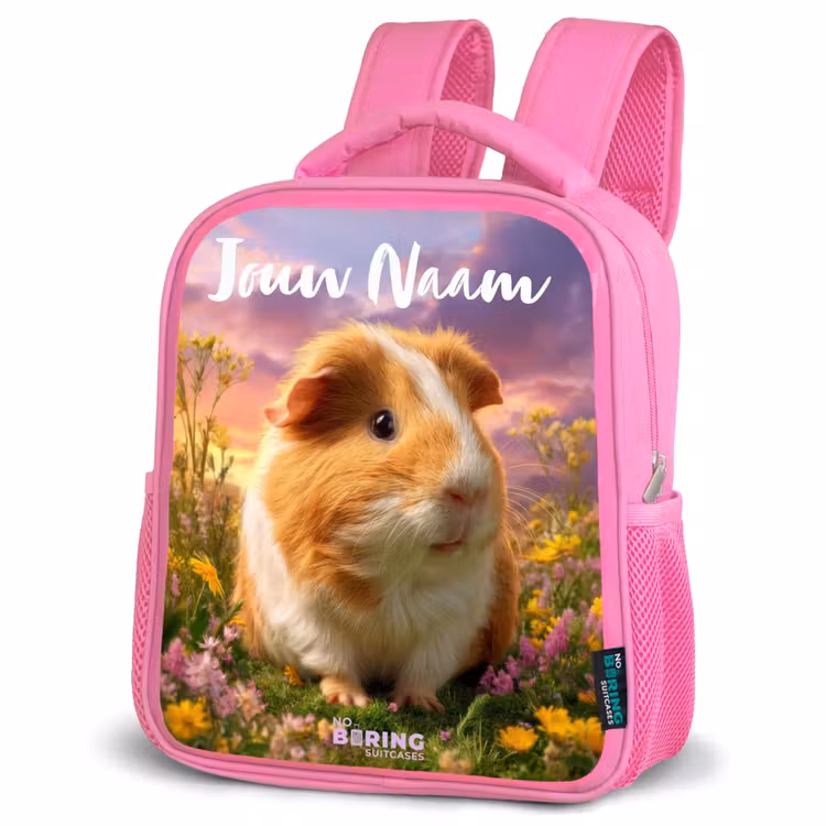 Kinderrugzak met naam - Roze - Cavia - Natuur - Dier — 6