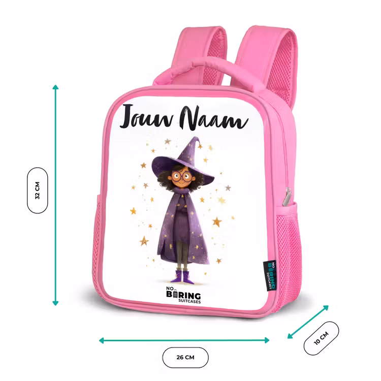 Kinderrugzak met naam - Roze - De paarse tovenaarsmantel — 3