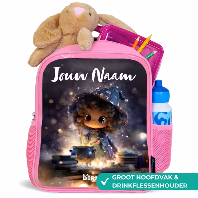 Kinderrugzak met naam - Roze - Magische Nacht vol Toverkunst — 2
