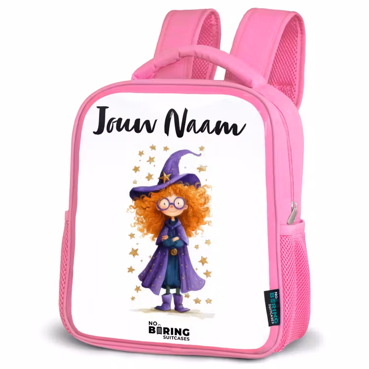 Kinderrugzak met naam - Roze - Sterrenmagie met krullen — 6