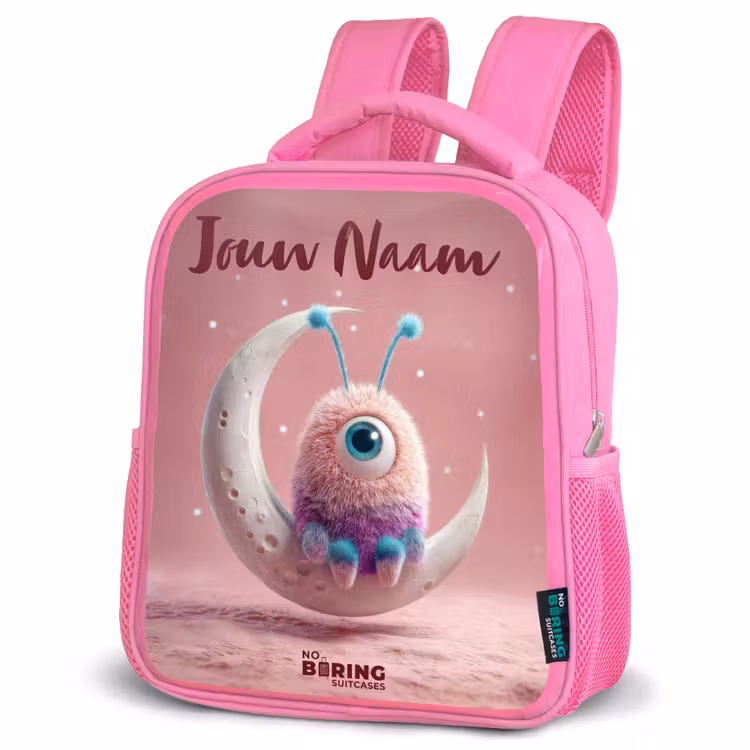 Kinderrugzak met naam - Roze - Maanwip met Pluizig Wezentje — 6