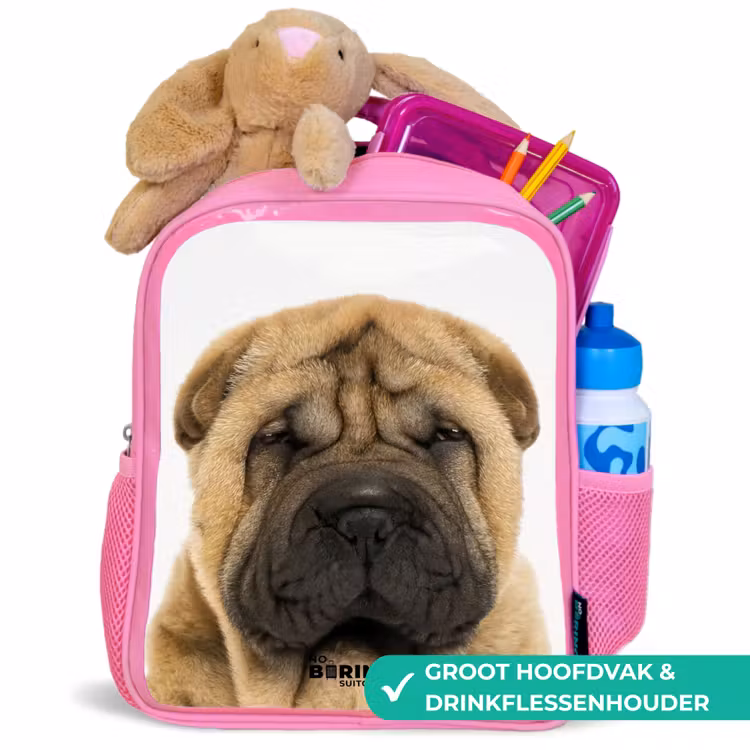 Kinderrugzak - Roze - Hondje met Boos Hoofd — 2