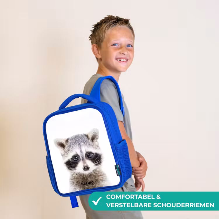 Kinderrugzak met naam - Blauw - Rachid Racoon — 4