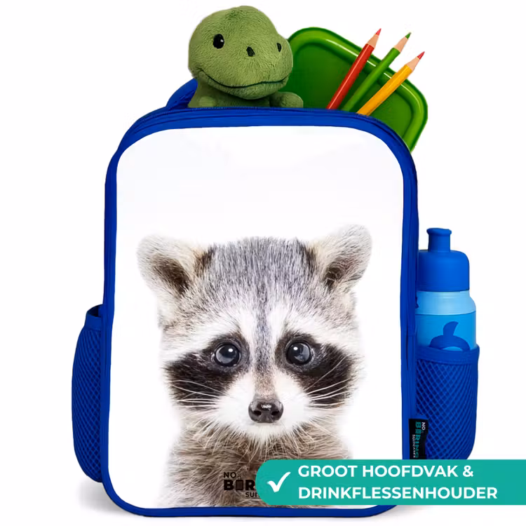 Kinderrugzak met naam - Blauw - Rachid Racoon — 5