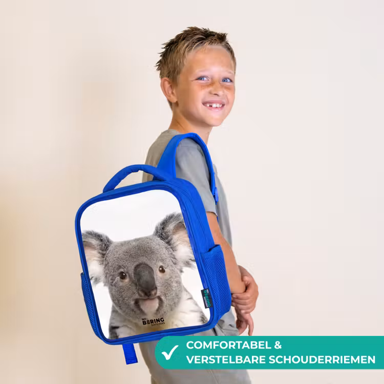 Kinderrugzak met naam - Blauw - Schattige Koala Beer — 4