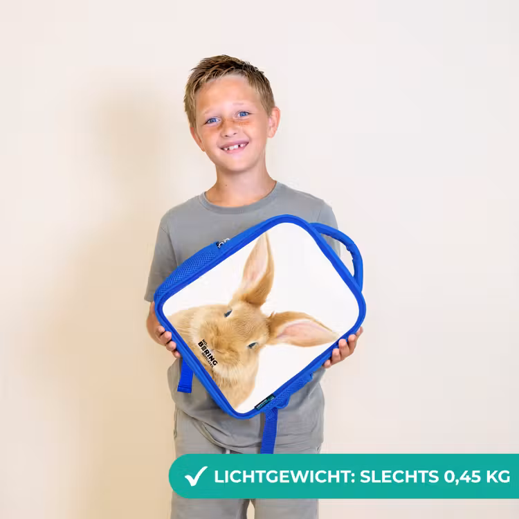 Kinderrugzak met naam - Blauw - Snuffels met Tevreden Hoofd — 2