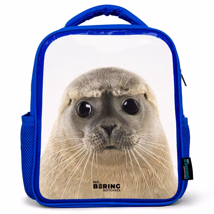 Kinderrugzak met naam - Blauw - Zyon Zeehond — 1