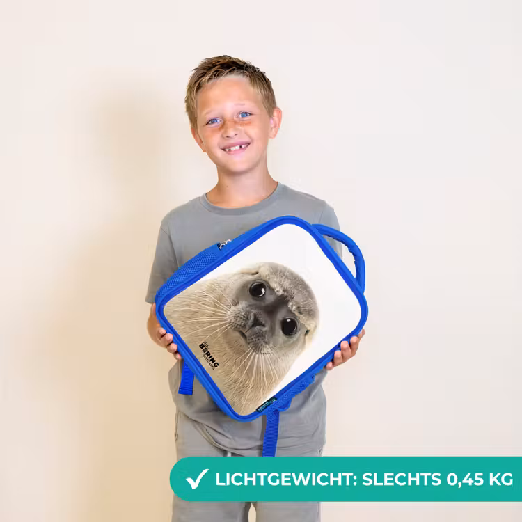 Kinderrugzak met naam - Blauw - Zyon Zeehond — 2