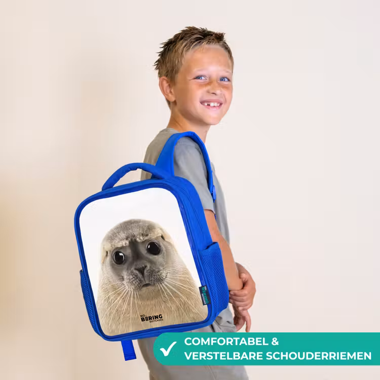 Kinderrugzak met naam - Blauw - Zyon Zeehond — 4