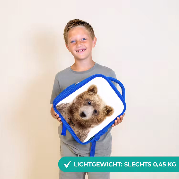 Kinderrugzak met naam - Blauw - Bennie Beer — 2
