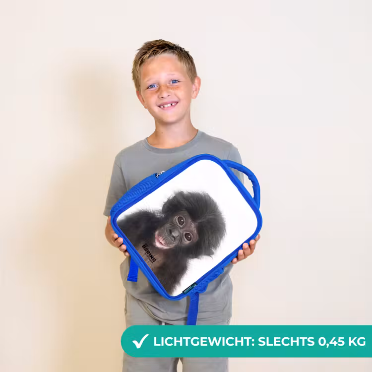 Kinderrugzak met naam - Blauw - Charlie Chimp — 2