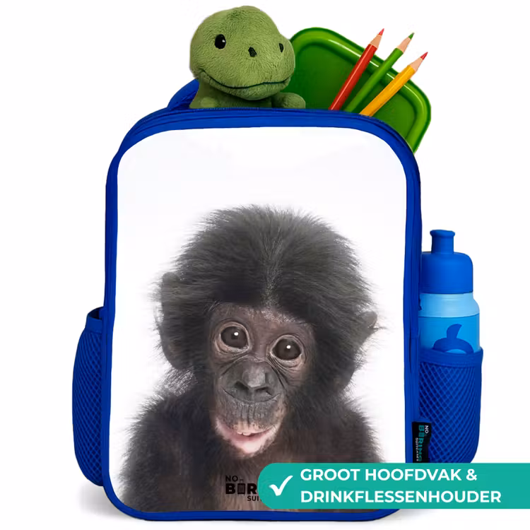 Kinderrugzak met naam - Blauw - Charlie Chimp — 5