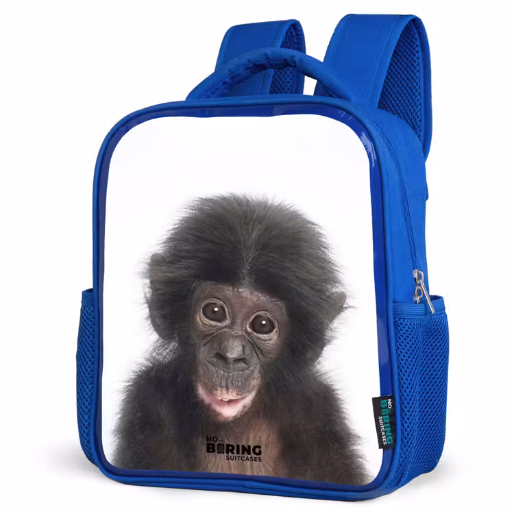 Kinderrugzak met naam - Blauw - Charlie Chimp — 9