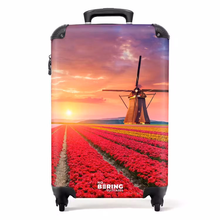 Koffer - Bloemenveld met een molen — 1