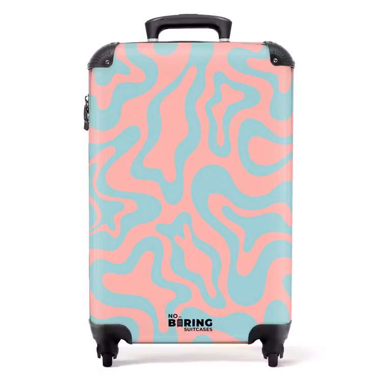 Koffer - Abstract - Organisch Blauw/roze — 1