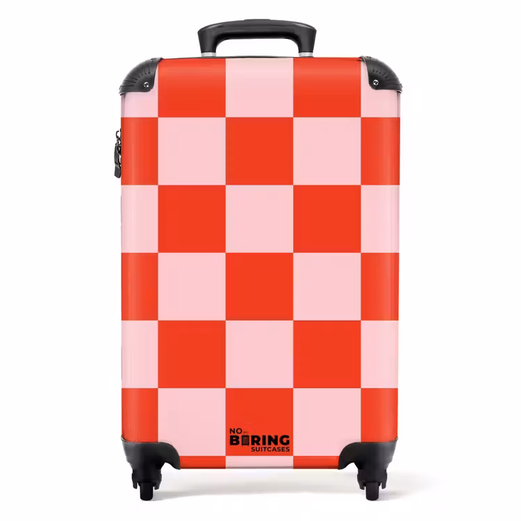 Koffer - Squares - Rood/Roze — 1