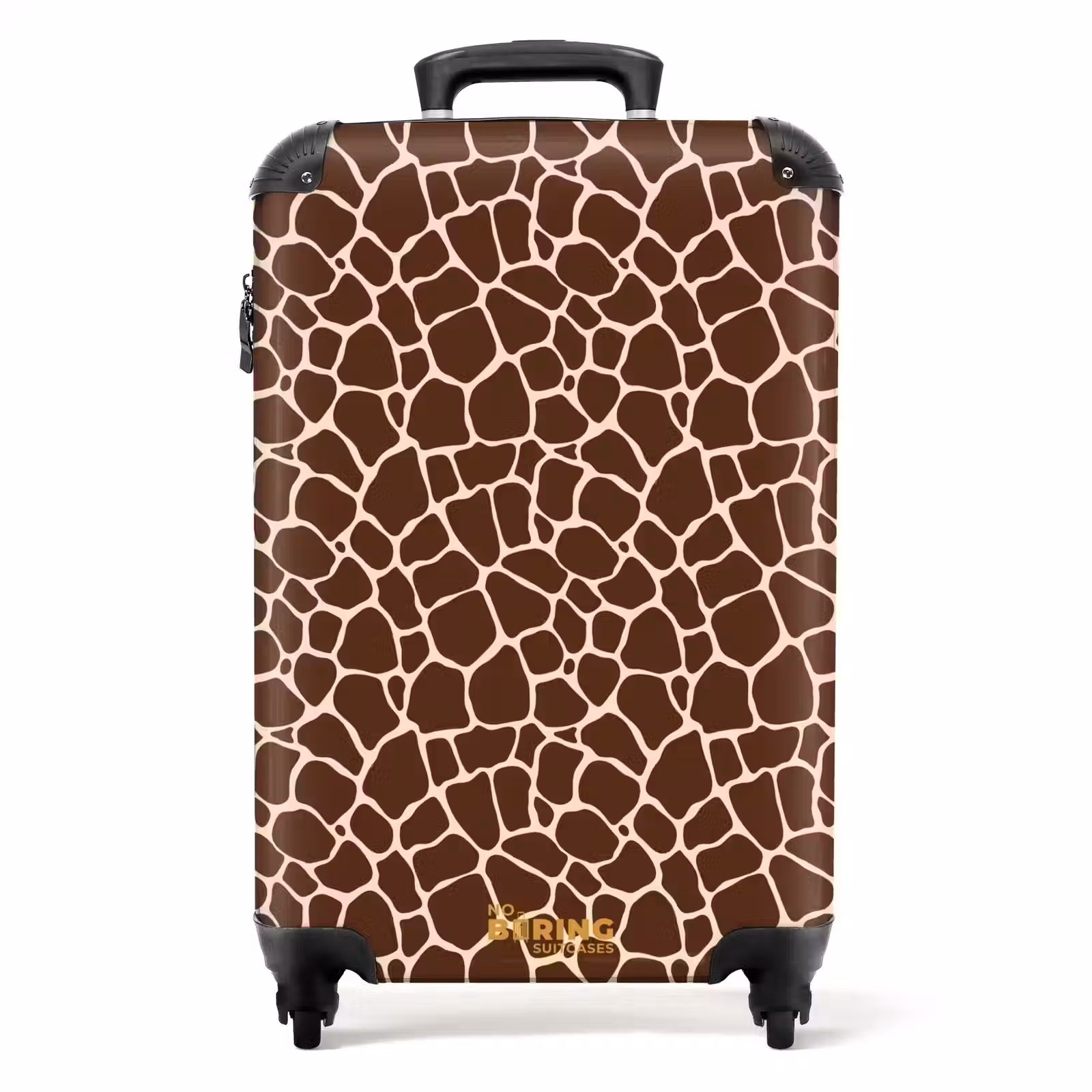 Koffer - Donkerbruin giraffepatroon met beige aders — 1