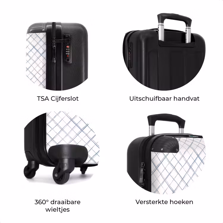 Koffer - Diagonaal kruisende lijnen op een wit vlak — 7