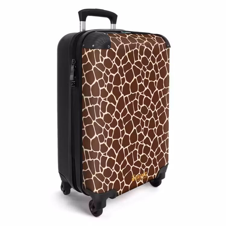 Koffer - Donkerbruin giraffepatroon met beige aders — 2