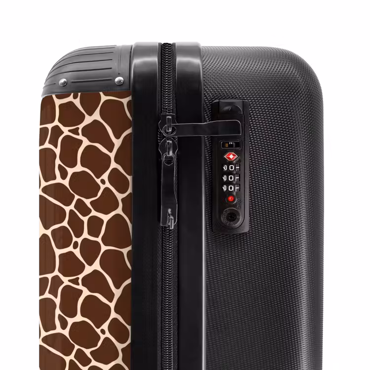 Koffer - Donkerbruin giraffepatroon met beige aders — 5