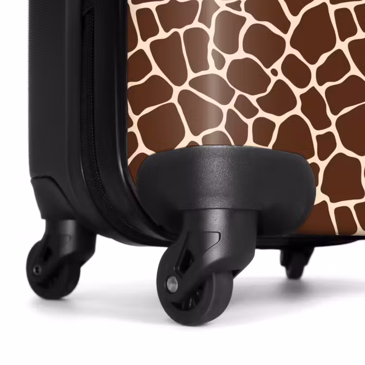Koffer - Donkerbruin giraffepatroon met beige aders — 6